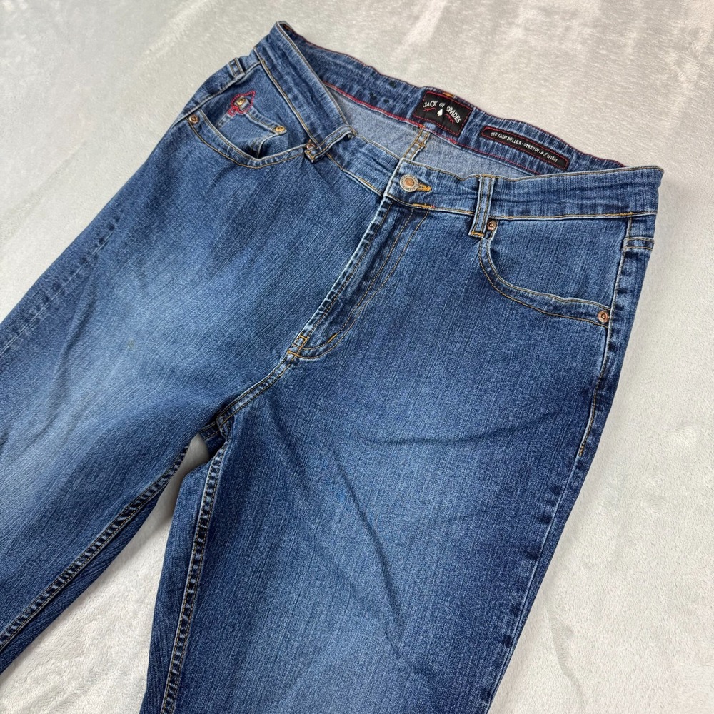 Jack of Spades Jeans Mens 32x31 Blue Denim High Roller Baggy 5 Pocket Nylon